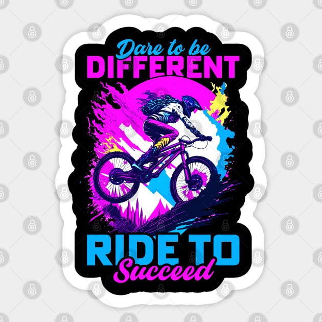 Dare to be Different Ride To Succeed | BMX Sticker by T-shirt US